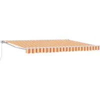 vidaXL Store à enroulement manuel, jaune et orange, 4 × 3,5 m