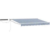 vidaXL Store électrique rétractable bleu et blanc 3 x 2,5 m