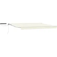 vidaXL Store électrique rétractable, crème et blanc, 5 x 3,5 m