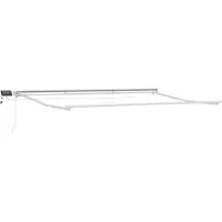 vidaXL Armature de store manuelle avec LED, crème et blanc, 5 x 3 m