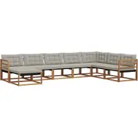 vidaXL Ensemble de canapés d'extérieur avec coussins 8 pièces Naturel et gris clair