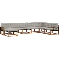 vidaXL Ensemble de canapés d'extérieur avec coussins 8 pièces Naturel et gris clair