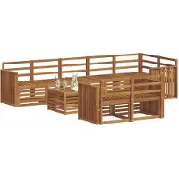 vidaXL Ensemble de canapés 9 pièces en bois massif d'acacia naturel