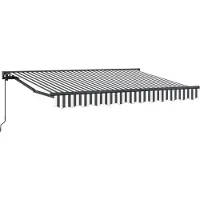 vidaXL Store à enroulement manuel, anthracite et blanc, 2,5 x 2 m