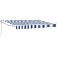 vidaXL Store extensible bleu et blanc 3,5 x 2 m