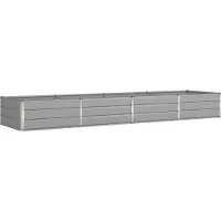 vidaXL Jardinière Gris Clair 195 X 100 X 45 Cm Acier Galvanisé