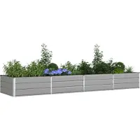 vidaXL Jardinière Gris Clair 195 X 100 X 45 Cm Acier Galvanisé