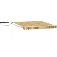 vidaXL Store électrique rétractable jaune, gris et blanc 3 x 2,5 m