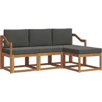 vidaXL Ensemble de canapés d'extérieur avec coussins 4 pièces Nature et Anthracite