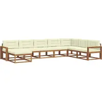 vidaXL Ensemble de salon de jardin 8 pièces, couleurs naturelles et crème