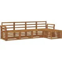 vidaXL Ensemble de canapés d'extérieur 5 pièces Naturel