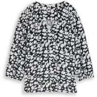 Tom Tailor Chemisier bleu foncé / blanc