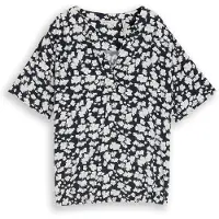 Tom Tailor Chemisier bleu foncé / blanc
