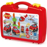 Ecoiffier Abrick Koffer met Brandweerwagens - 40dlg.