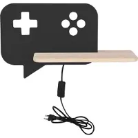 Mangel Applique murale LED CONSOLE noir-bois clair 5 W, blanc neutre, 250 lm, bois, dimensions : 20 x 36 x 12 cm, IP20, Candellux