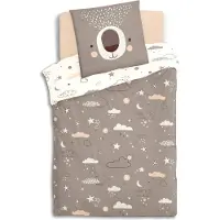 Atmosphera Linge de lit enfant OURS, 140 x 200 cm, coton, motif ours