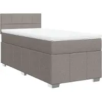 vidaXL Lit boxspring avec matelas Taupe 90x200 cm Tissu