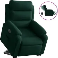 vidaXL Fauteuil relax releveur électrique vert foncé velours