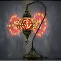 Halay Lampe de table Mozaiek Zwanenhals, veilleuse artisanale, lampe Tiffany turco-arabe pour chambre à coucher et salon, idée cadeau