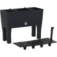 Prolenta Maison Exclusive - Jardinière surélevée anthracite 60 x 25 x 46 cm en rotin PP