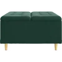 vidaXL Coffre de rangement en velours, vert foncé, 80 x 80 x 45 cm
