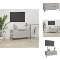 vidaXL Armoire TV gris béton 102x44,5x50 cm Bois composite - Meuble TV