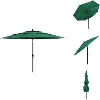 vidaXL Parasol avec mât en aluminium 3 couches vert 3,5 m - Parasols & Protection solaire