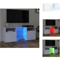 vidaXL Armoire TV avec lampes LED Blanc 120x30x50 cm - Meuble TV
