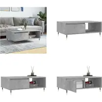 vidaXL Table basse gris béton 90x60x35 cm Bois composite - Table basse - Table basse basse - Table