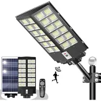 Rhein Beleuchtung Lampadaire solaire, 3000W, 960 LED avec détecteur de mouvement, IP67 étanche, 7000 K blanc lumière du jour, 2 jours d'autonomie pour parking, rue, grand jardin