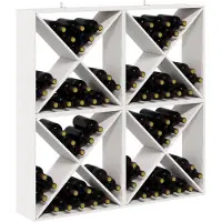 vidaXL Étagère à vin, 4 pièces, blanche, 62 x 25 x 62 cm, en bois massif de pin