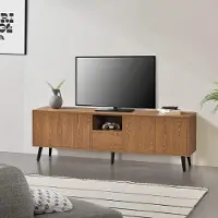 En.casa Meuble TV Hedemora imprimé et ouvert 140x30x45,5cm bois coloré