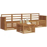 Syfax Ensembles de canapés 5 pcs Naturel Bois d'Acacia Massif