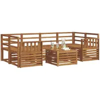 vidaXL Ensemble de salon de jardin 7 pièces en bois d'acacia massif, finition naturelle