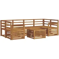 vidaXL Ensemble de canapés d'extérieur 7 pièces en bois massif d'acacia naturel