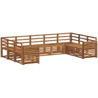 vidaXL Ensemble de salon de jardin , 9 pièces, couleur naturelle