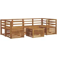 vidaXL Ensemble de canapés d'extérieur 7 pièces en bois massif d'acacia naturel