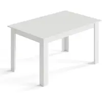 Mondeer Table de salle à manger 138 x 90 x 75 cm, blanche