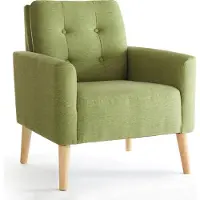 Mondeer Fauteuil Fauteuil TV avec structure et pieds en bois massif Vert