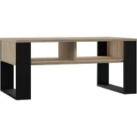 VBChome Table basse 90 x 58 x 50 cm Chêne Sonoma - Noir Table basse Table de salon Table à thé Table d'appoint Table de canapé Salon moderne Bureau Chêne Sonoma - Noir