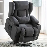 COMHOMA Fauteuil de relaxation debout Fauteuil de massage TV inclinable avec massage Fauteuil ergonomique Connexion USB Tissu de surface gris