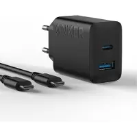 Anker , chargeur mural rapide 20 W, double port USB-C, pour iPhone 15, 15 Plus, 15 Pro, 15 Pro Max, iPad, câble USB-C de 1,5 m inclus