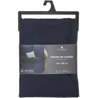 Atmosphera Créateur d'Intérieur Housse de couette Bleu encre 100 % Coton L 200 x l 140 cm