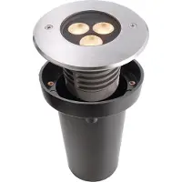 LIGHT IMPRESSIONS Spot encastré de sol LED II rond 3x1W LED blanc chaud