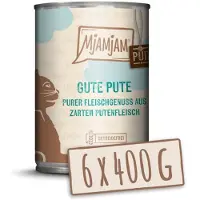 MjAMjAM - Nourriture pour chat - Festin de pur viande - Dinde - Bon goût - 400 g x 6