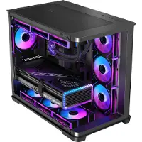 ITek DARK CAVE Case PC Gaming ATX Curved Black Tempered Glass RGB Liquid Cooling