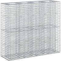 Syfax Lit surélevé gabion 2 pcs Argenté 170 x 50 x 150 cm