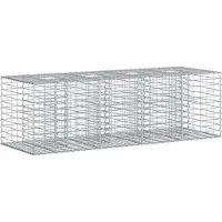 vidaXL Jardinière surélevée en gabions, 180 x 60 x 55 cm, acier galvanisé, argenté
