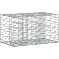 vidaXL Jardinière surélevée en gabions, 100 x 60 x 55 cm, acier galvanisé, argenté