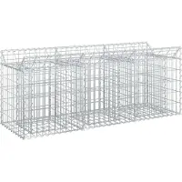 vidaXL Lit Surélevé Gabion Argenté 150 X 50 X 60 Cm Acier Galvanisé